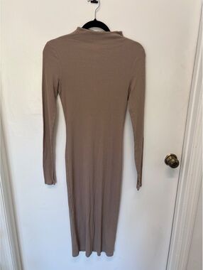 h&m brown long sleeve dress Ladies - Brown Draped Jersey Dress - Size: XS